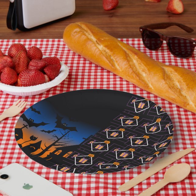 Halloween-Kürbisparty-Papierteller  Pappteller (Picknick)