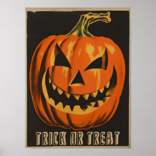 Halloween-Kürbisposter Retro-Halloween-Kunst Downl Poster