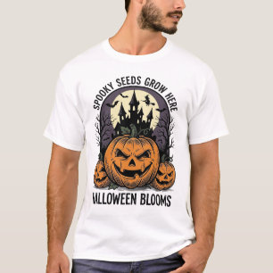 Halloween-Kürbisschloss Vintage Gruseliges T-Shirt