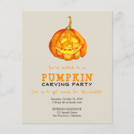 Halloween-Kürbisschnitzerei-Party Einladung