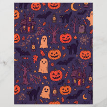 Halloween-Kürbisse Geister & Katzen Scrapbook Papi