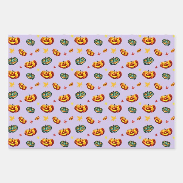 Halloween Kürbisse  Geschenkpapier Set (Vorderseite)