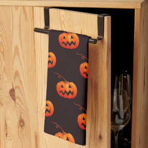 Halloween-Kürbisse, orange Kürbisse, Süßes oder Sa Geschirrtuch
