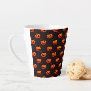 Halloween-Kürbisse, orange Kürbisse, Süßes oder Sa Milchtasse