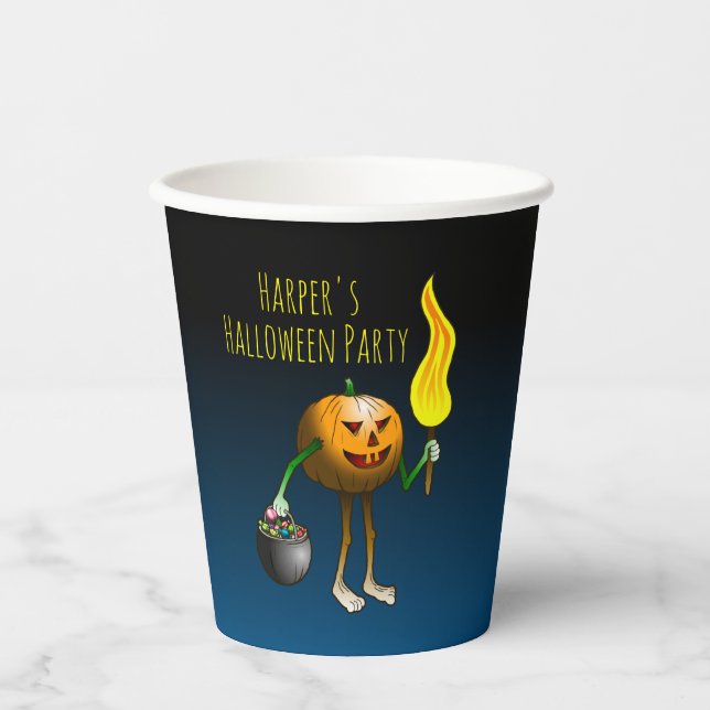Halloween-Kürbisse Pappbecher (Vorderseite)