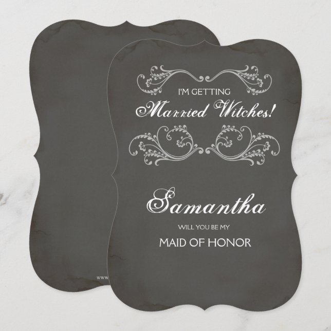 Halloween La domestique d'honneur Invitation de pr (Devant / Derrière)