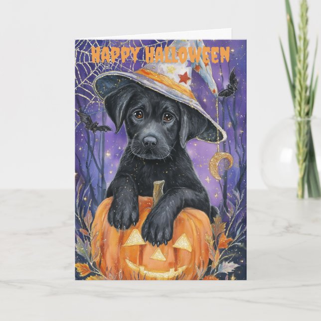 Halloween Labrador Dog Feiertagskarte (Vorderseite)
