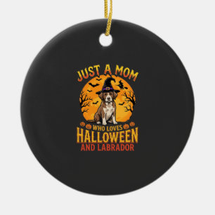 Halloween Labrador Mama Hexen Hund Design_1 Keramik Ornament