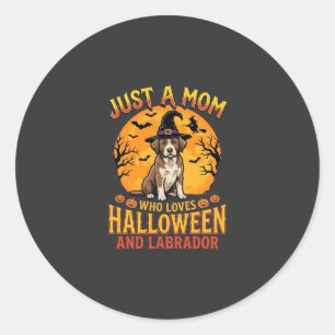 Halloween Labrador Mama Hexenhund Design_1 Runder Aufkleber
