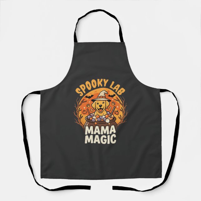 Halloween Labrador Mama Magie Schürze (Vorderseite)