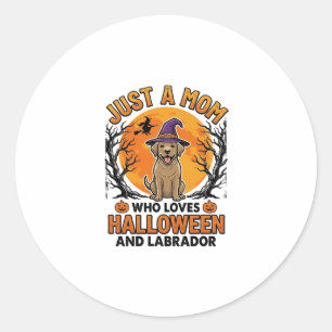 Halloween Labrador Mama Vintage Hund Design_1 Runder Aufkleber