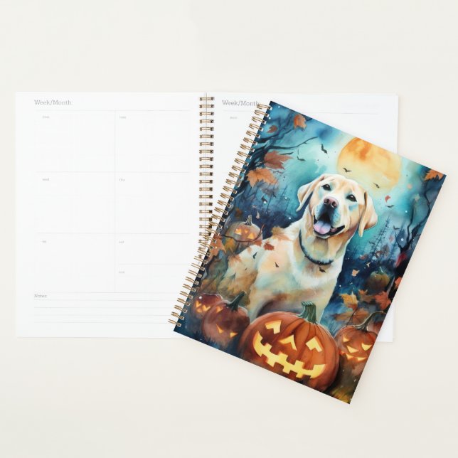 Halloween Labrador mit Pumpkins Beängstigend Planer (Anzeige)