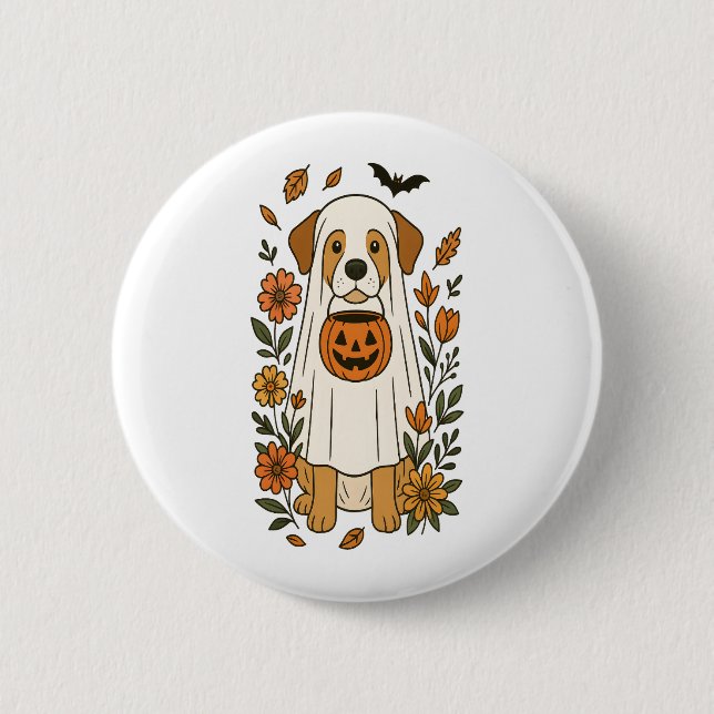 Halloween Labrador Retriever Blume Button (Vorderseite)