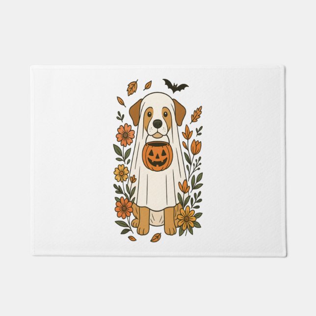 Halloween Labrador Retriever Blume Fußmatte (Vorderseite)