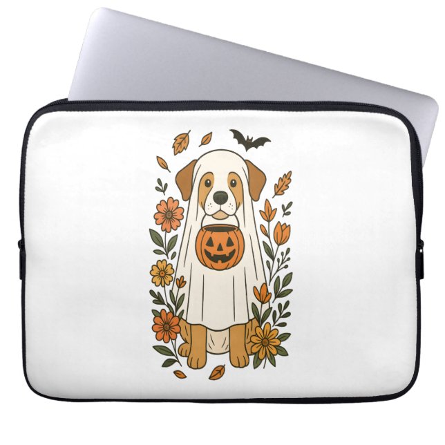 Halloween Labrador Retriever Blume Laptopschutzhülle (Vorderseite)