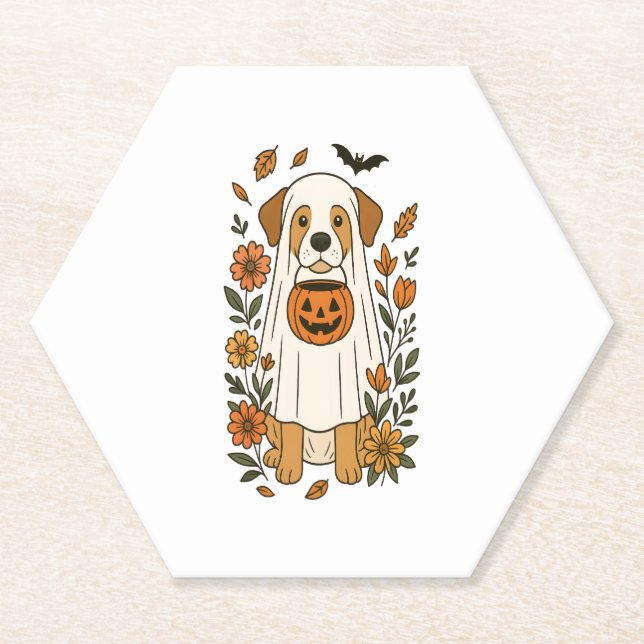 Halloween Labrador Retriever Blume Untersetzer (Vorderseite)