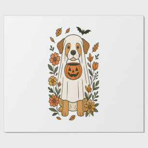 Halloween Labrador Retriever Blumen Geschenkpapier