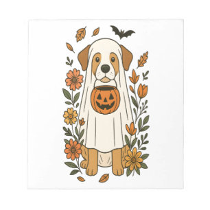 Halloween Labrador Retriever Blumen Notizblock