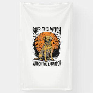 Halloween-Labrador-Shirt mit Gruseliger-Hund-Warnu Banner
