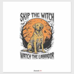 Halloween Labrador Shirt mit gruseliger Hundewarnu Aufkleber