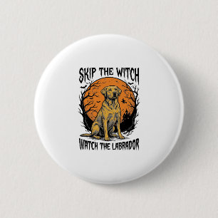 Halloween Labrador Shirt mit gruseliger Hundewarnu Button