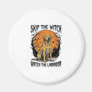 Halloween Labrador Shirt mit gruseliger Hundewarnu Magnet