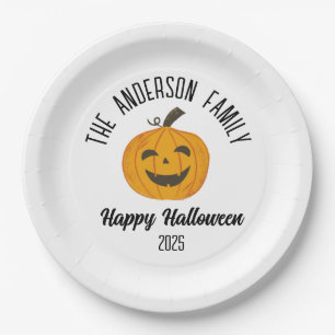 Halloween Lächeln Pumpkin Face Personalisierter Na Pappteller