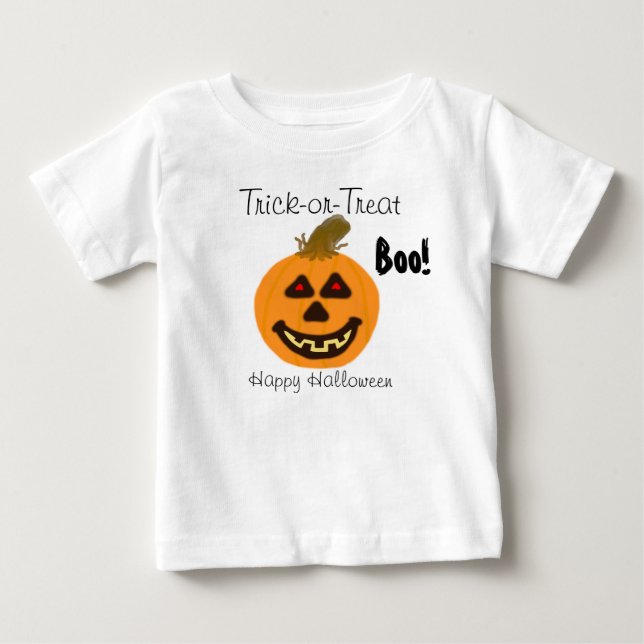 Halloween Lächeln Pumpkin Trick-oder-Leckerei Boo Baby Strampler (Vorderseite)