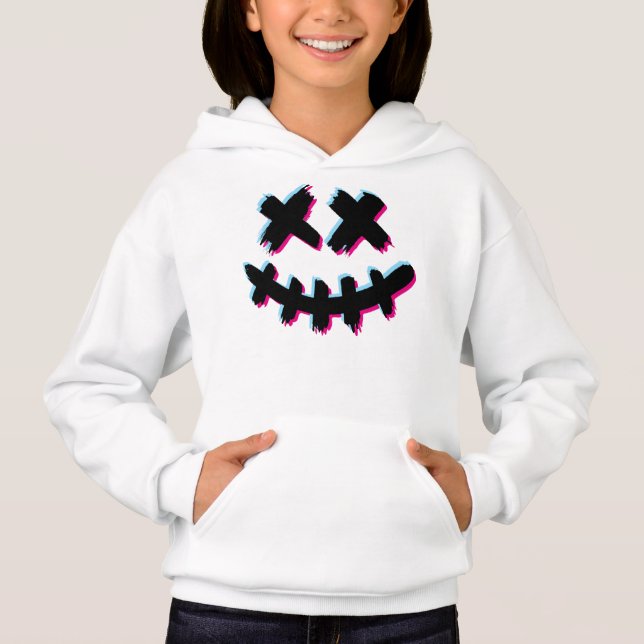 Halloween Lächelndes gruseliges Gesicht Hoodie (Vorderseite)