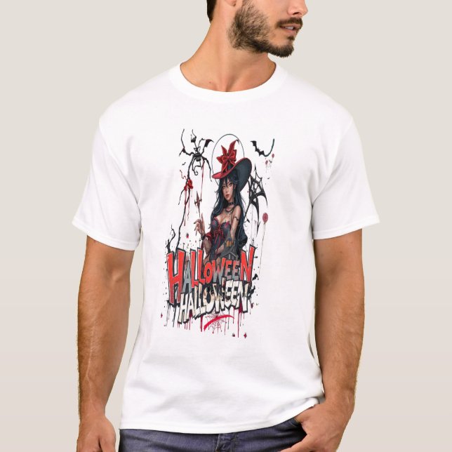 halloween ladies graffiti art 3D family T-Shirt (Vorderseite)
