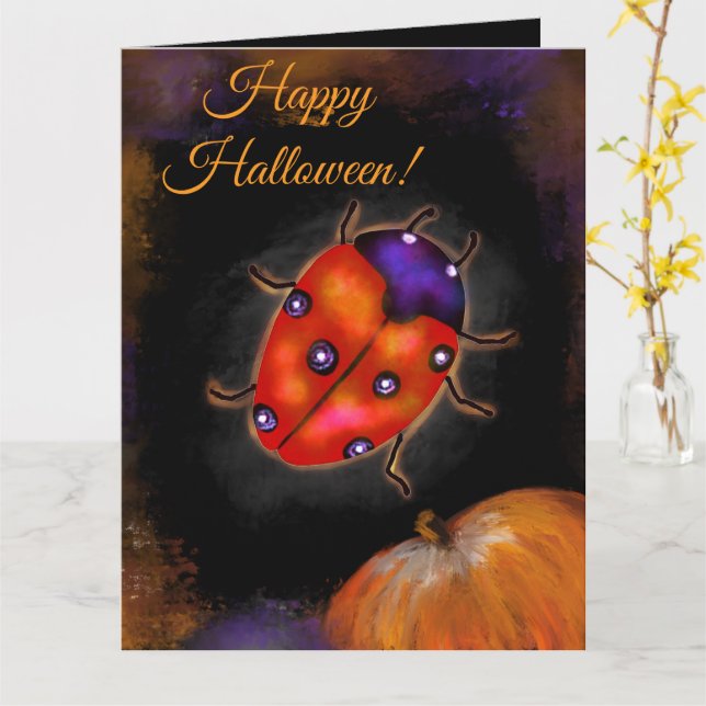 Halloween Ladybug Karte (Gelbe Blume)