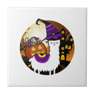 Halloween Lama Alpaka Lustiges Lama Glama Cooles G Fliese
