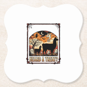 Halloween-Lama-Shirt Grusel-Treat-Halloween-Grabku Untersetzer