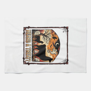 Halloween-Lama-Shirt Grusel-Treat-Halloween-Kunst_ Geschirrtuch