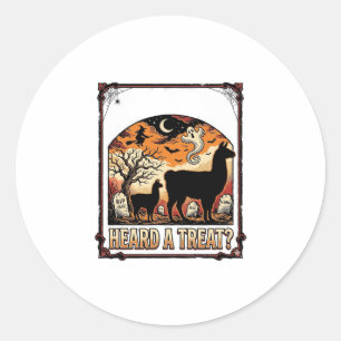 Halloween-Lama-Shirt Grusel-Treats-Friedhofs-Kunst Runder Aufkleber