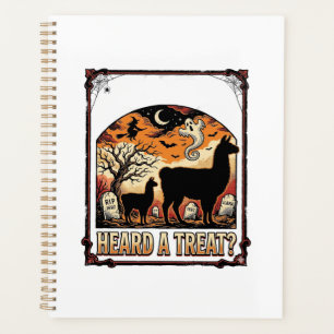 Halloween-Lama-Shirt Gruselgeschenk Friedhofs-Kuns Planer