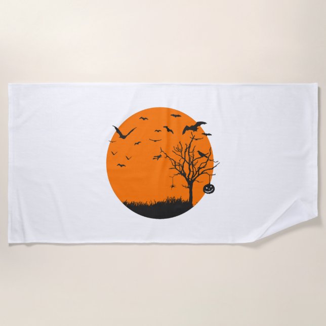 Halloween Landscape Halloween Design Strandtuch (Vorderseite)
