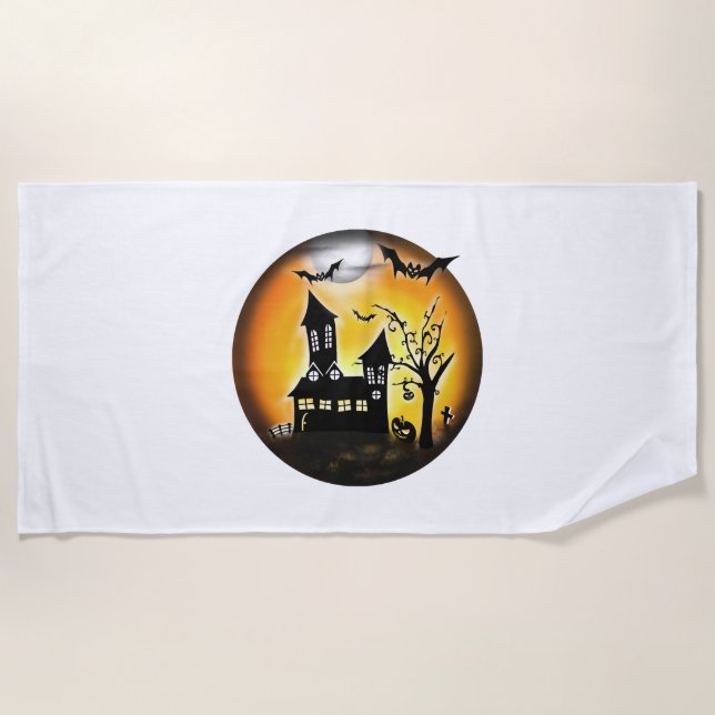 Halloween-Landschaft Strandtuch (Vorderseite)