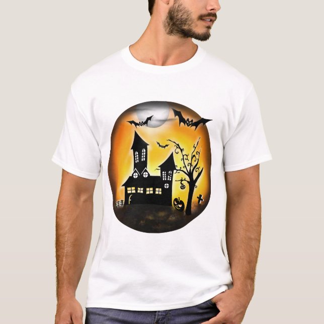 Halloween-Landschaft T-Shirt (Vorderseite)