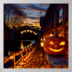 Halloween Landschaft Vier Poster