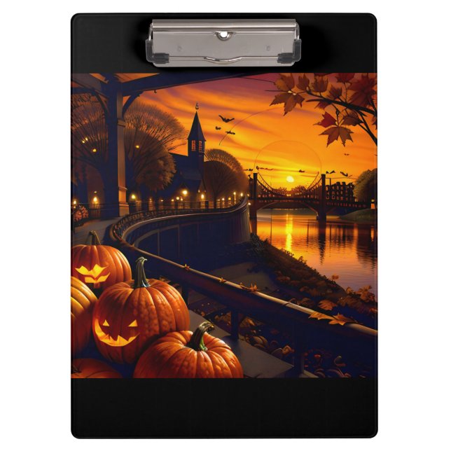 Halloween Landschaft Zwei Klemmbrett (Vorderseite)