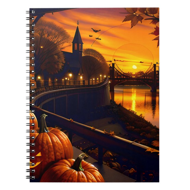 Halloween Landschaft Zwei Notizblock (Vorderseite)
