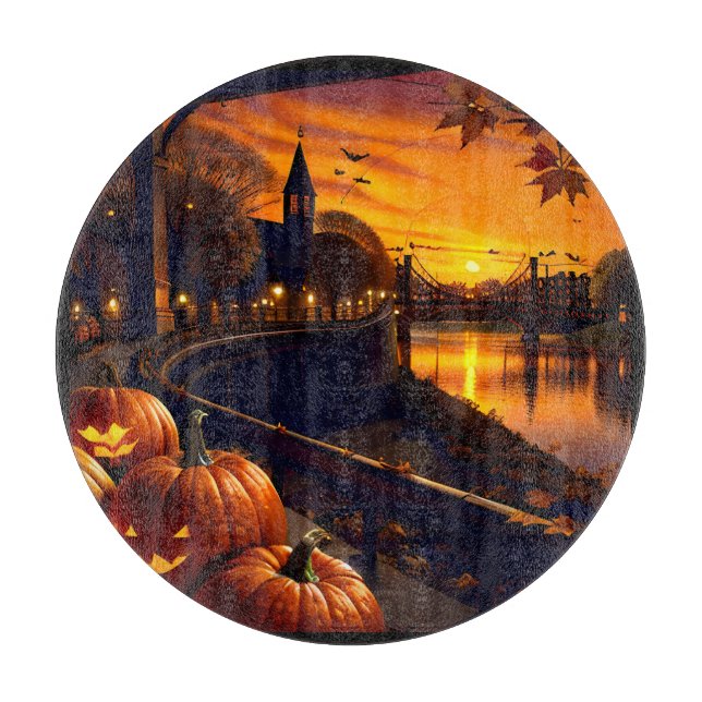 Halloween Landschaft Zwei Schneidebrett (Vorderseite)