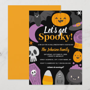 Halloween Lass uns eine Gruselparty feiern Einladung