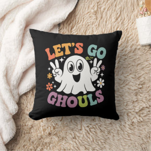 Halloween Lass uns gehen Geister Grusel Retro Kost Kissen