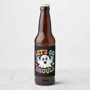Halloween Lasst uns gehen Ghoule Geister Retro Kos Bierflaschenetikett
