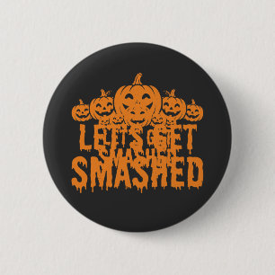 Halloween Lasst Uns Zerstören Kürbis Button