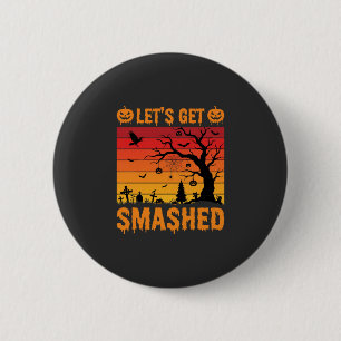 Halloween Lasst Uns Zerstören Verlassener Friedhof Button