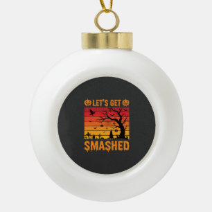 Halloween Lasst Uns Zerstören Verlassener Friedhof Keramik Kugel-Ornament
