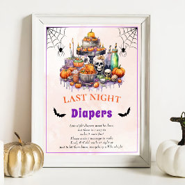 Halloween "Last Night Diapers" Baby Showspiel Poster